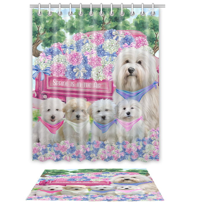 Coton De Tulear Shower Curtain with Bath Mat Set: Explore a Variety of Designs, Personalized, Custom, Curtains and Rug Bathroom Decor, Dog and Pet Lovers Gift