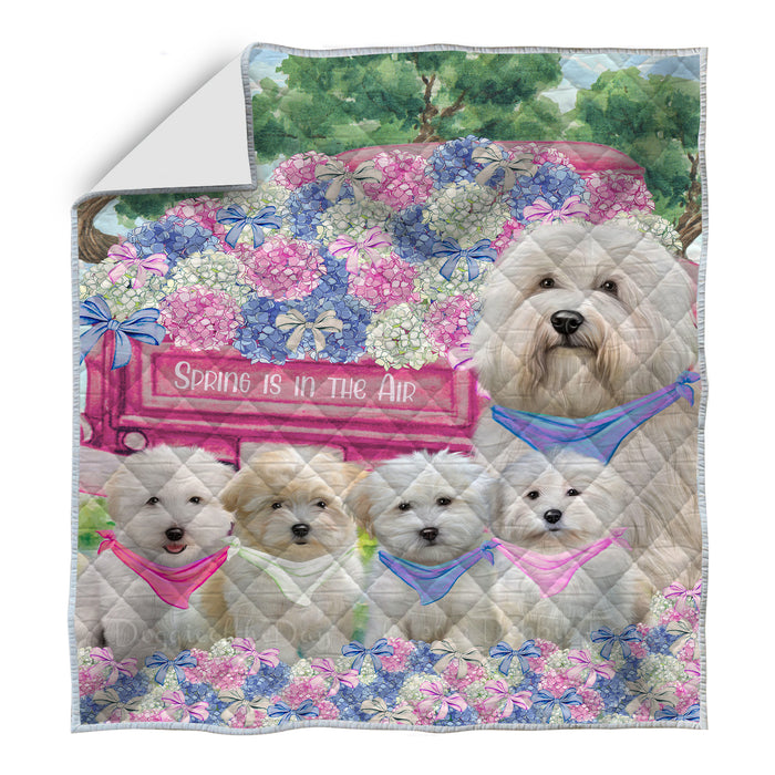 Coton De Tulear Bed Quilt, Explore a Variety of Designs, Personalized, Custom, Bedding Coverlet Quilted, Pet and Dog Lovers Gift