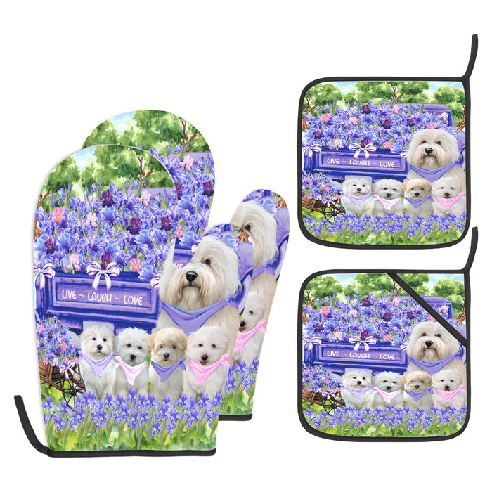 Coton De Tulear Oven Mitts and Pot Holder Set, Kitchen Gloves for Cooking with Potholders, Explore a Variety of Custom Designs, Personalized, Pet & Dog Gifts