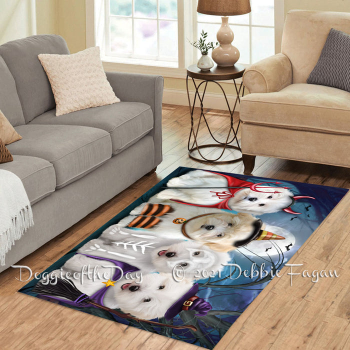 Happy Halloween Trick or Treat Coton De Tulear Dogs Polyester Living Room Carpet Area Rug ARUG66243