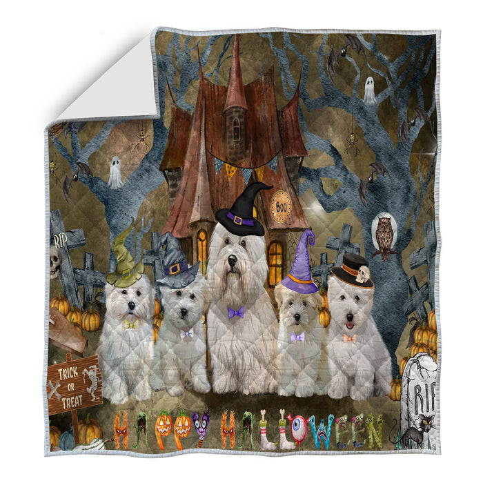 Coton De Tulear Quilt: Explore a Variety of Designs, Halloween Bedding Coverlet Quilted, Personalized, Custom, Dog Gift for Pet Lovers