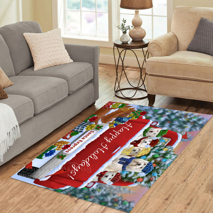 Christmas Red Truck Travlin Home for the Holidays Coton De Tulear Dogs Area Rug - Ultra Soft Cute Pet Printed Unique Style Floor Living Room Carpet Decorative Rug for Indoor Gift for Pet Lovers