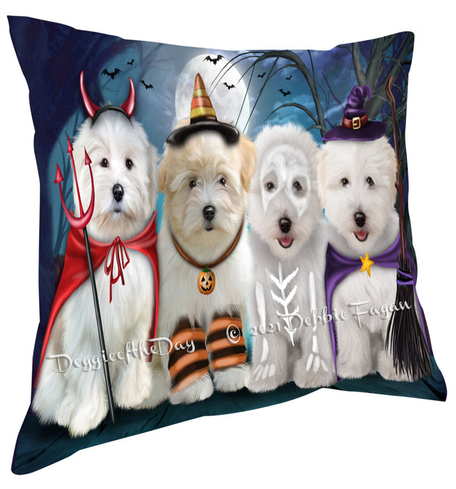 Happy Halloween Trick or Treat Coton De Tulear Dogs Pillow with Top Quality High-Resolution Images - Ultra Soft Pet Pillows for Sleeping - Reversible & Comfort - Ideal Gift for Dog Lover - Cushion for Sofa Couch Bed - 100% Polyester, PILA88504