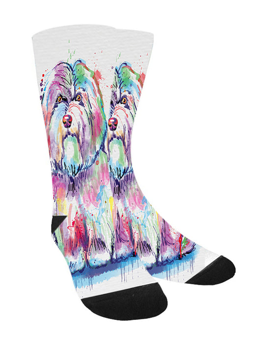 Watercolor Coton De Tulear Dog Women's Casual Socks