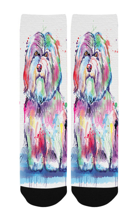 Watercolor Coton De Tulear Dog Women's Casual Socks