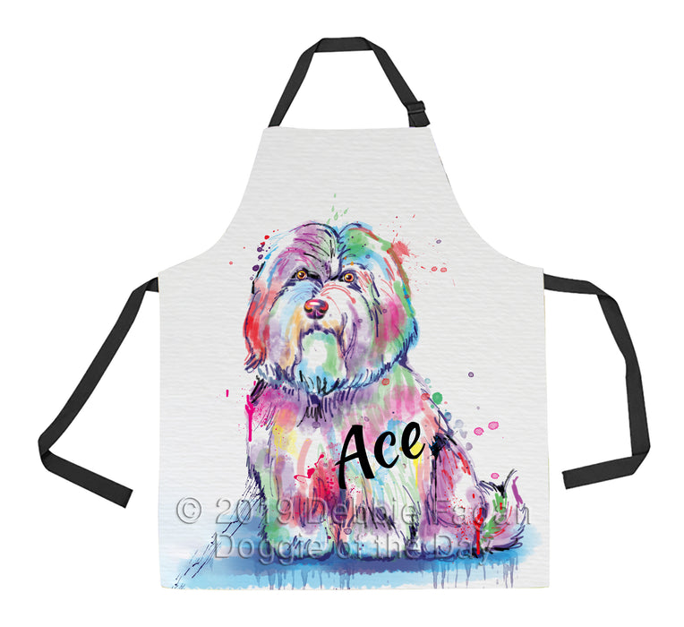 Custom Pet Name Personalized Watercolor Coton De Tulear Dog Apron
