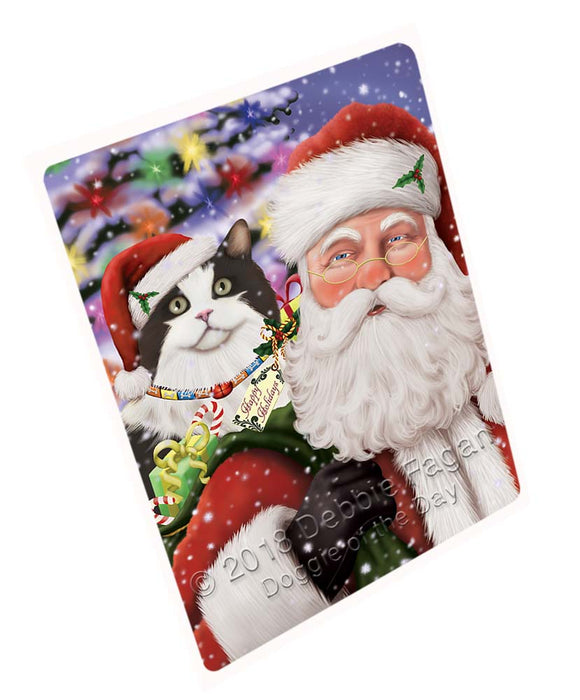 Santa Carrying Cymric Dog and Christmas Presents Cutting Board C71655