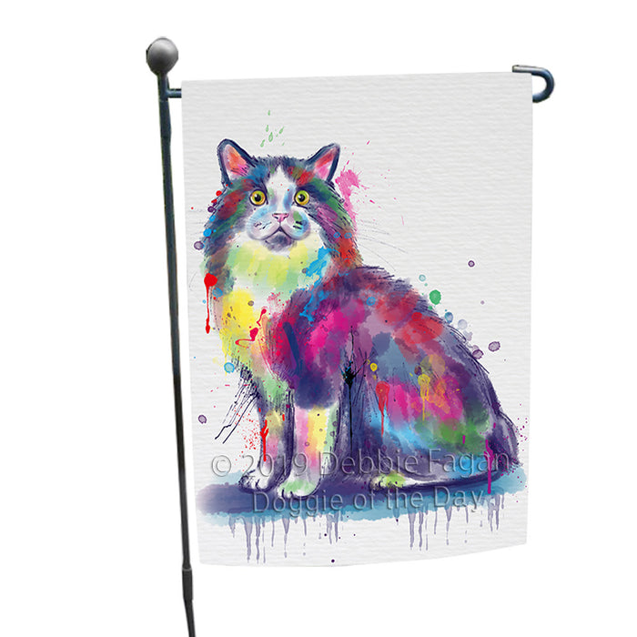 Watercolor Cymric Cat Garden Flag GFLG66114