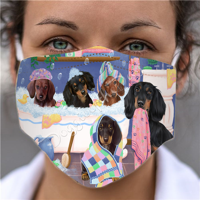 Rub A Dub Dogs In A Tub  Dachshund Dogs Face Mask FM49500