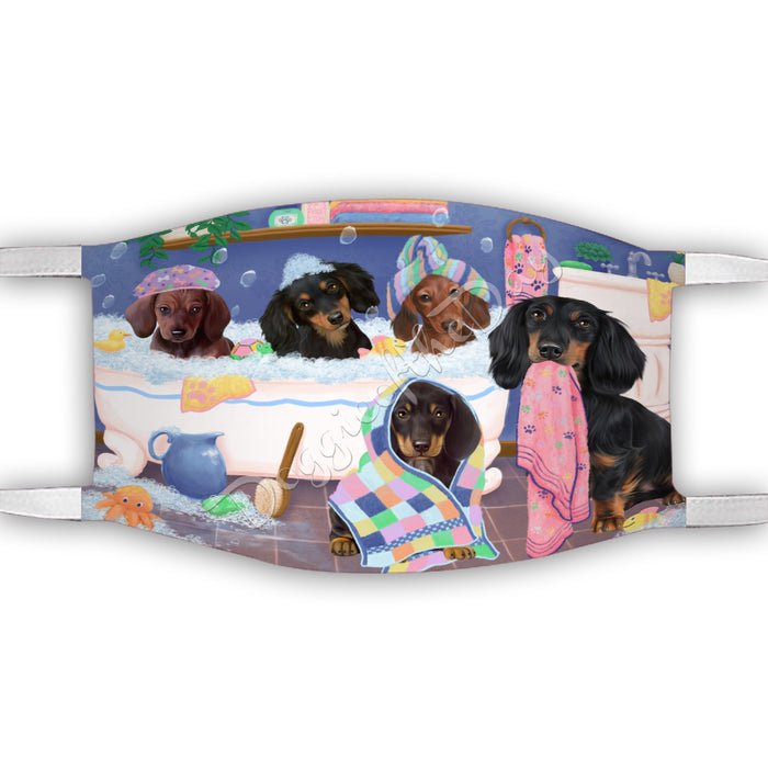 Rub A Dub Dogs In A Tub  Dachshund Dogs Face Mask FM49500