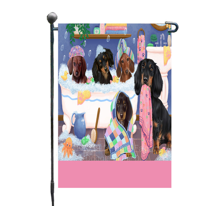 Personalized Rub A Dub Dogs In A Tub Dachshund Dogs Custom Garden Flag GFLG64872