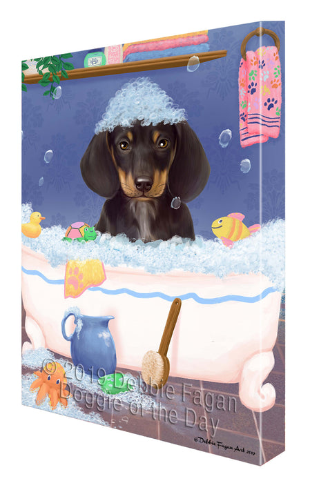 Rub A Dub Dog In A Tub Dachshund Dog Canvas Print Wall Art Décor CVS142766