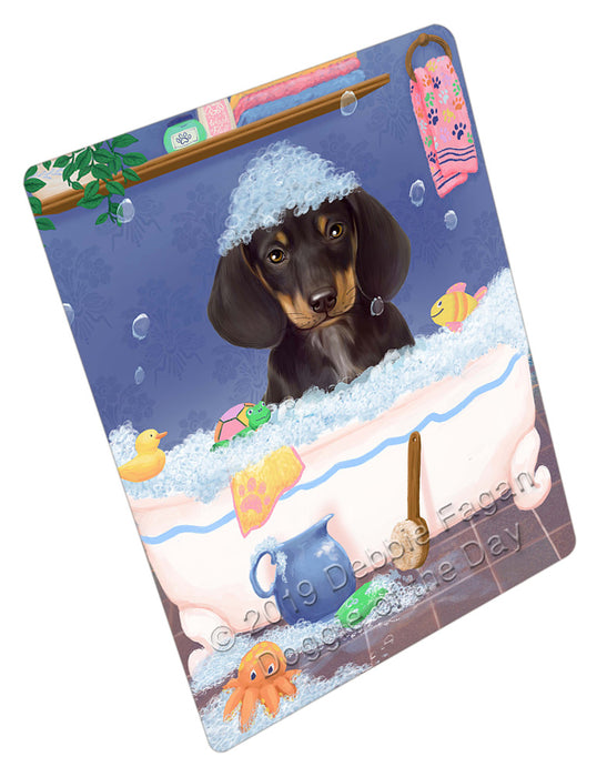 Rub A Dub Dog In A Tub Dachshund Dog Cutting Board - For Kitchen - Scratch & Stain Resistant - Designed To Stay In Place - Easy To Clean By Hand - Perfect for Chopping Meats, Vegetables, CA81690