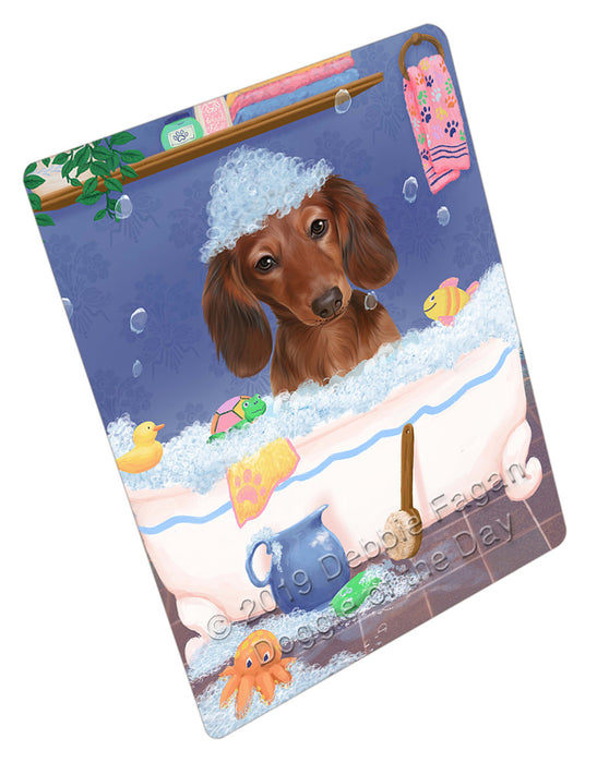Rub A Dub Dog In A Tub Dachshund Dog Cutting Board - For Kitchen - Scratch & Stain Resistant - Designed To Stay In Place - Easy To Clean By Hand - Perfect for Chopping Meats, Vegetables, CA81692