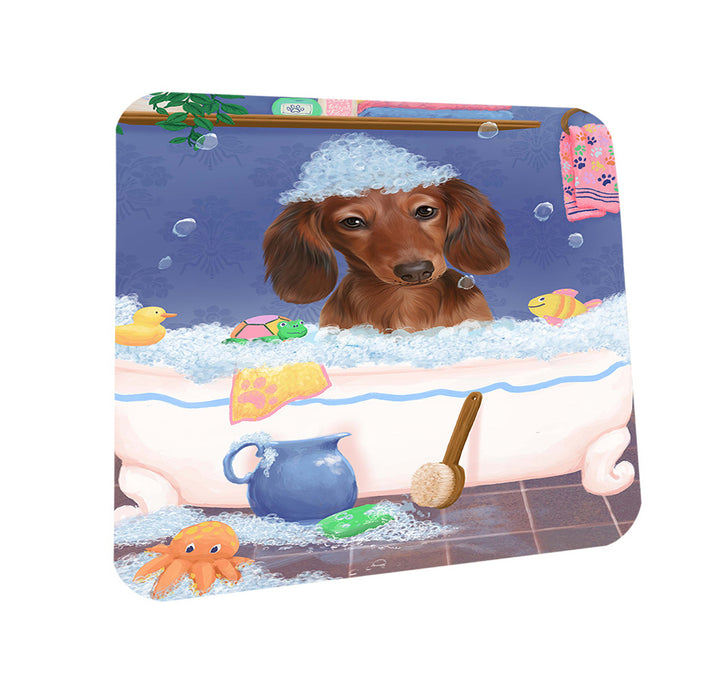 Rub A Dub Dog In A Tub Dachshund Dog Coasters Set of 4 CST57321