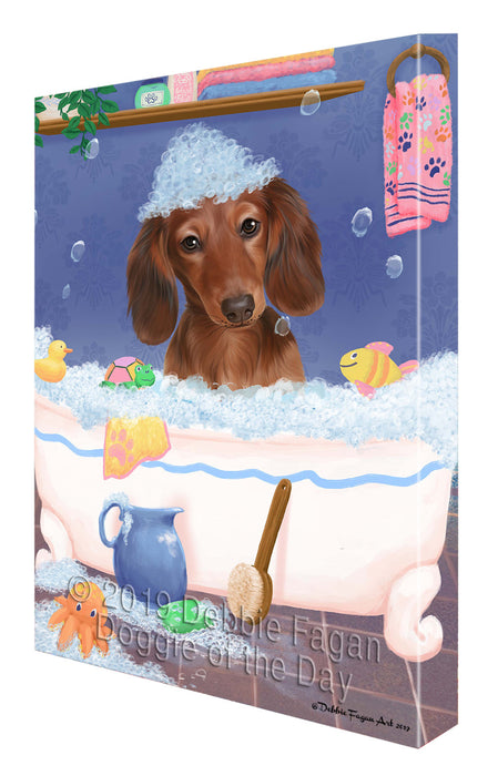 Rub A Dub Dog In A Tub Dachshund Dog Canvas Print Wall Art Décor CVS142775