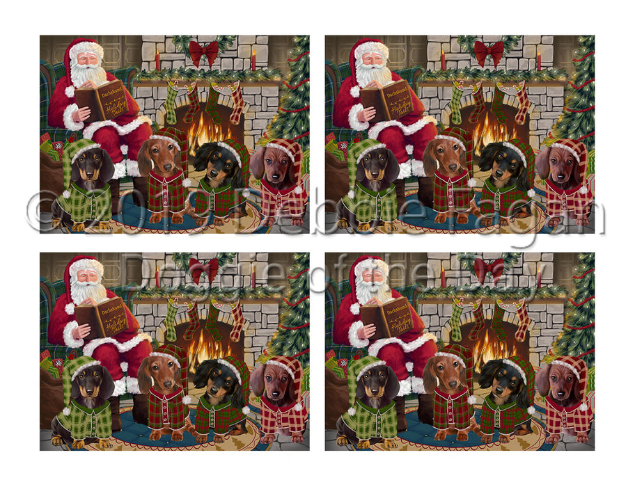 Christmas Cozy Holiday Fire Tails Dachshund Dogs Placemat
