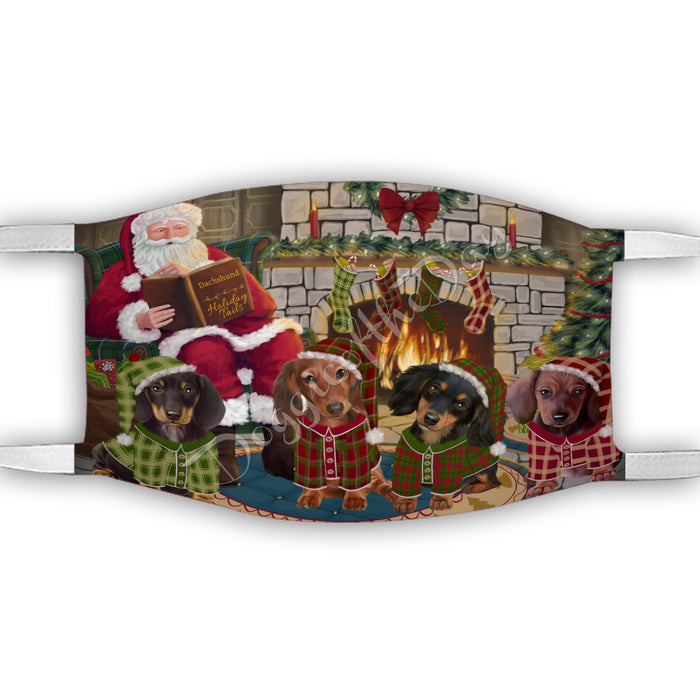 Christmas Cozy Holiday Fire Tails Dachshund Dogs Face Mask FM48629