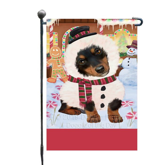 Personalized Gingerbread Candyfest Dachshund Dog Custom Garden Flag GFLG64027