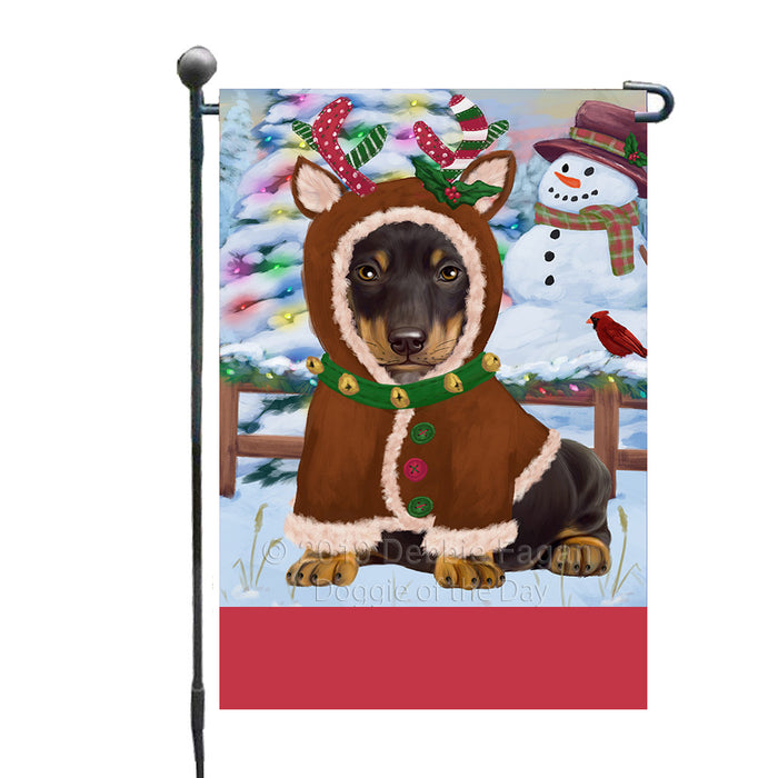 Personalized Gingerbread Candyfest Dachshund Dog Custom Garden Flag GFLG64028