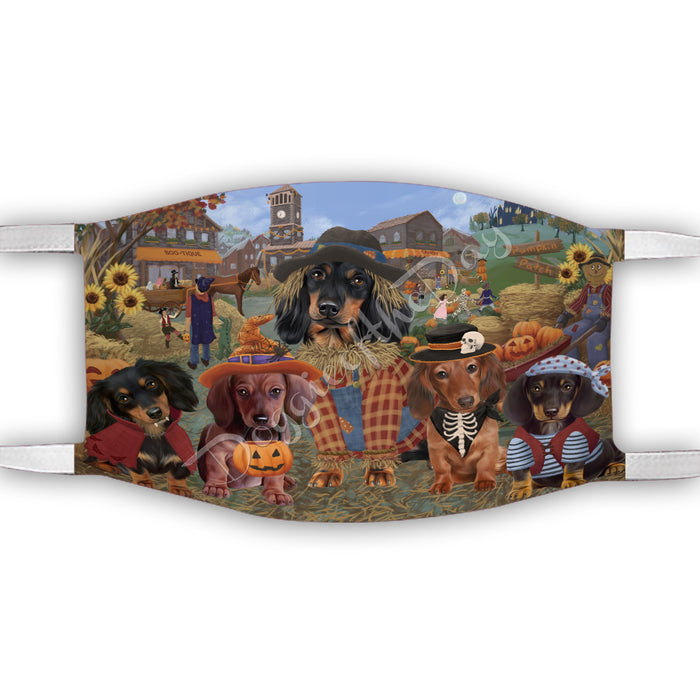 Halloween 'Round Town Dachshund Dogs Face Mask FM49950