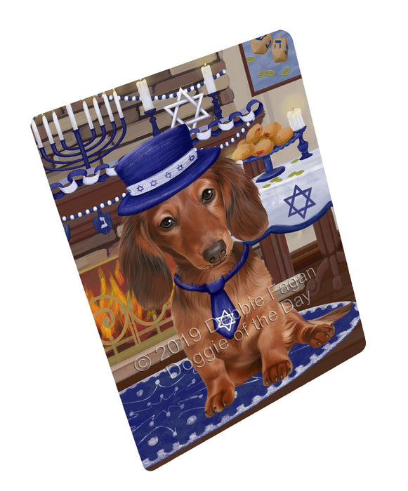 Happy Hanukkah Family and Happy Hanukkah Both Dachshund Dog Cutting Board C77476