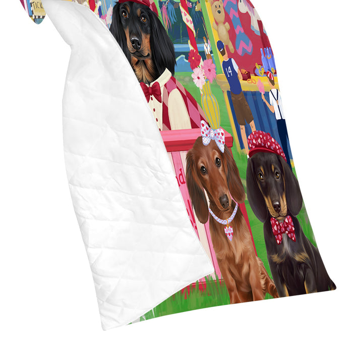 Carnival Kissing Booth Dachshund Dogs Quilt