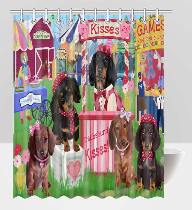 Carnival Kissing Booth Dachshund Dogs Shower Curtain