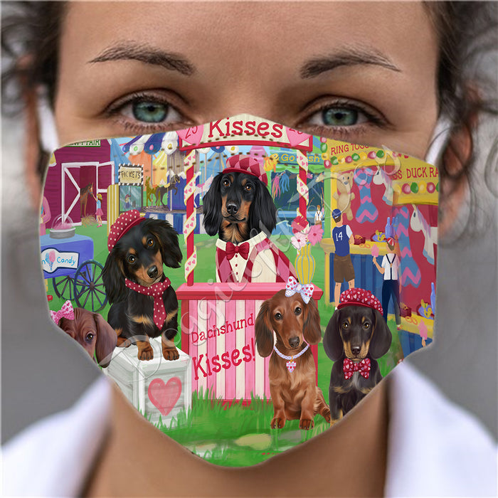 Carnival Kissing Booth Dachshund Dogs Face Mask FM48041