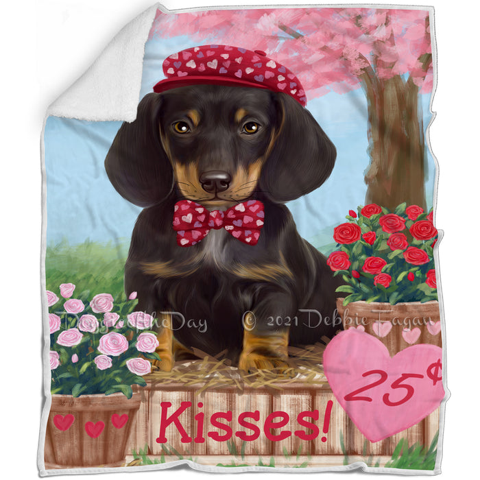 Rosie 25 Cent Kisses Dachshund Dog Blanket BLNKT121323