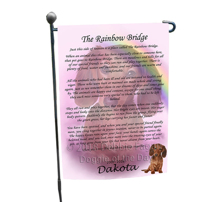 Rainbow Bridge Dachshund Dog Garden Flag GFLG56173