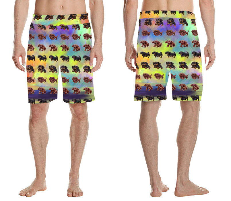 Paradise Wave Dachshund Dogs All Over Print Men's Casual Shorts