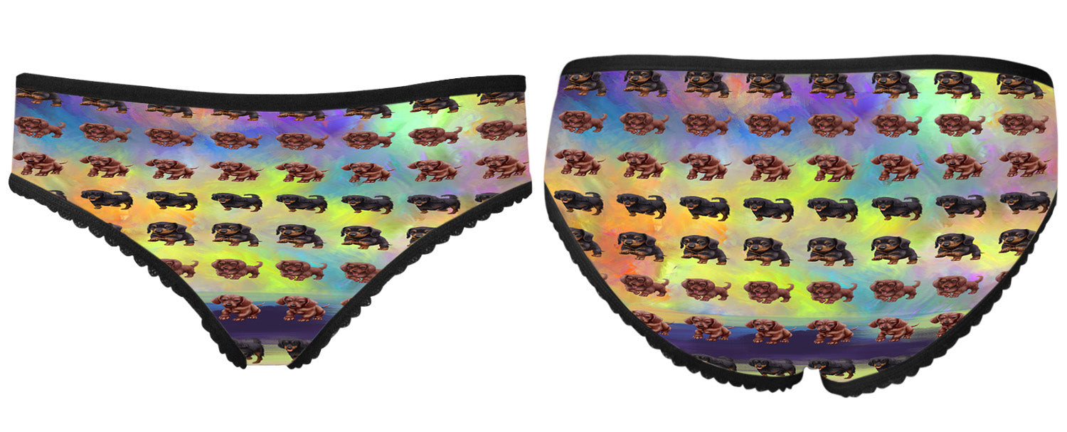 Paradise Wave Dachshund Dogs All Over Print High-cut Women's Brief