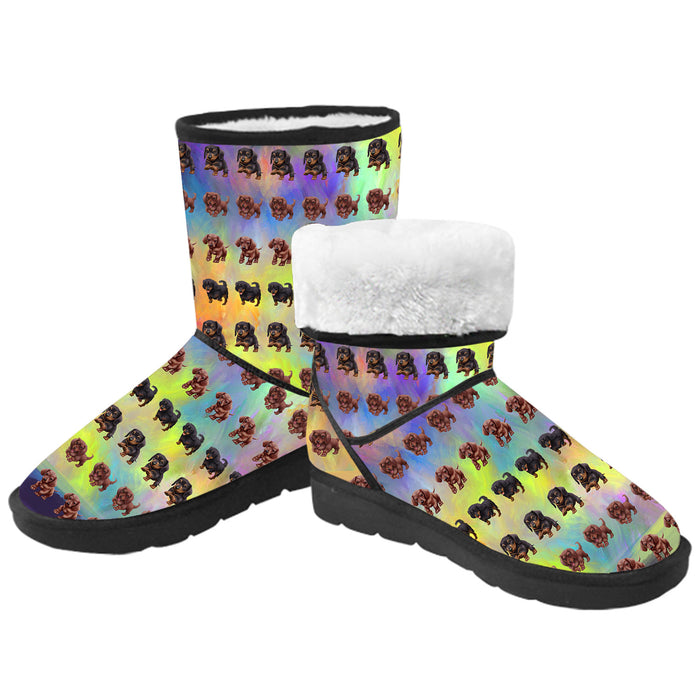 Paradise Wave Dachshund Dogs  Kid's Snow Boots