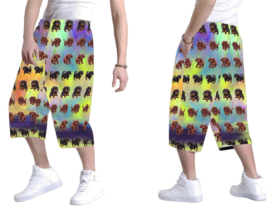 Paradise Wave Dachshund Dogs All Over Print Men's Baggy Shorts