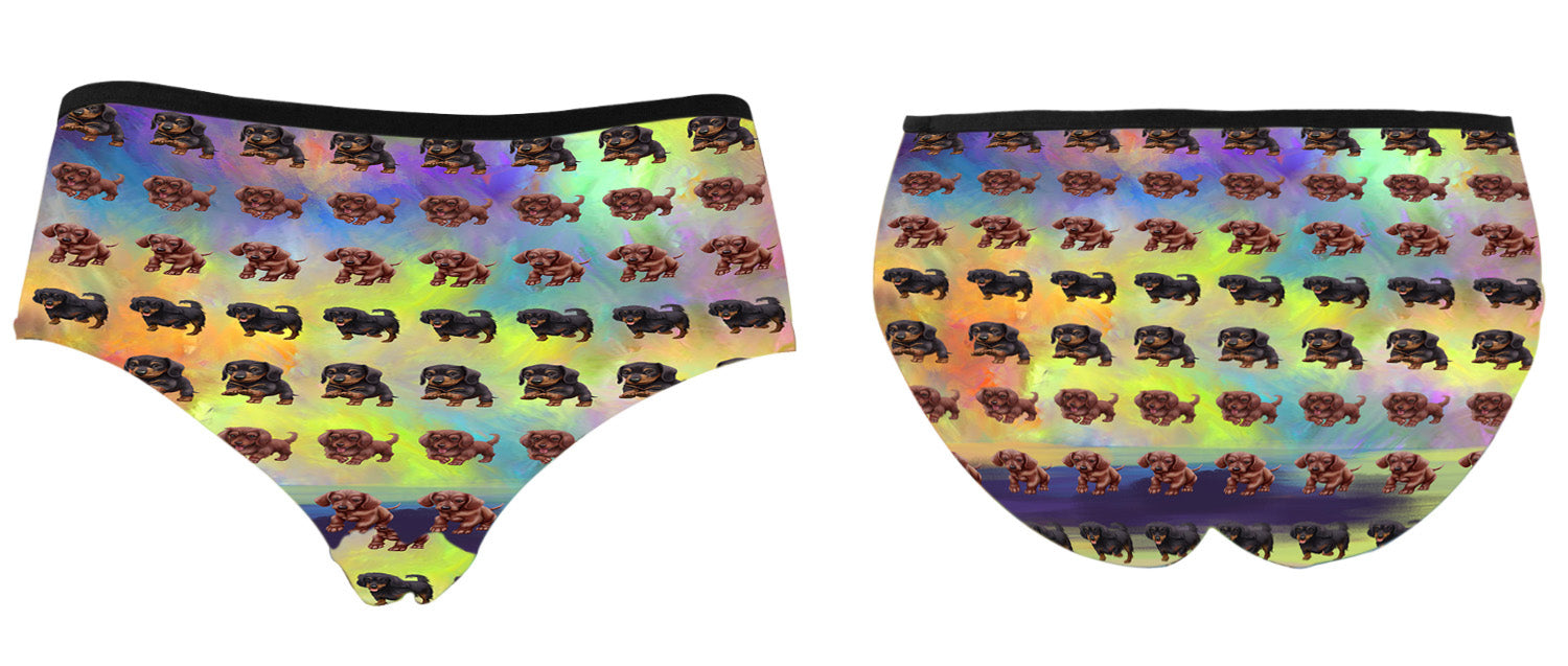 Paradise Wave Dachshund Dogs High Waist Women's Briefs