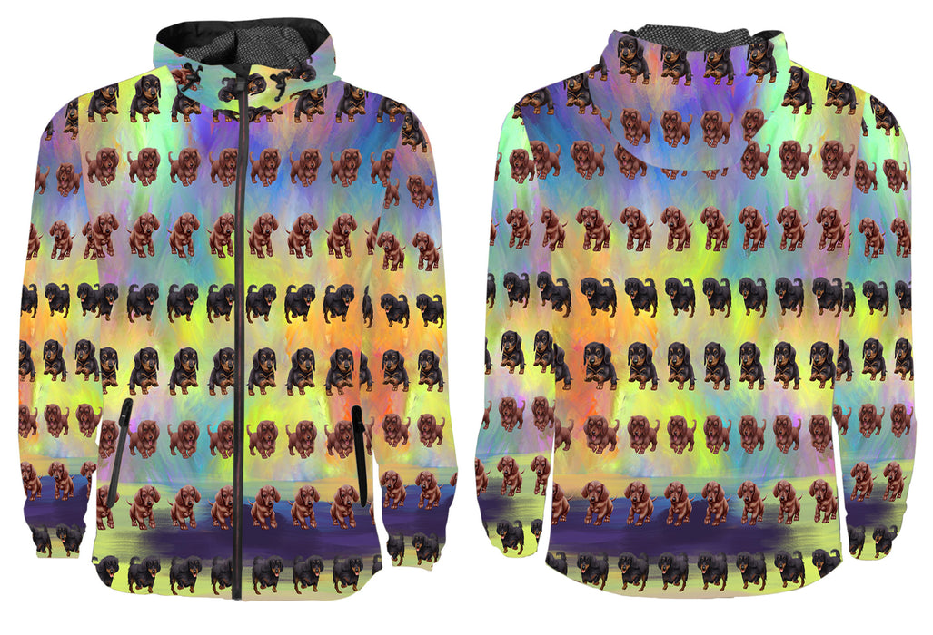 Paradise Wave Dachshund Dogs All Over Print Windbreaker for Men