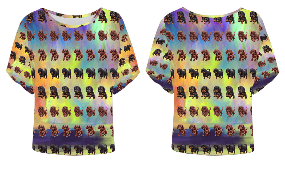 Paradise Wave Dachshund Dogs Batwing Sleeve Women's T-Shirt