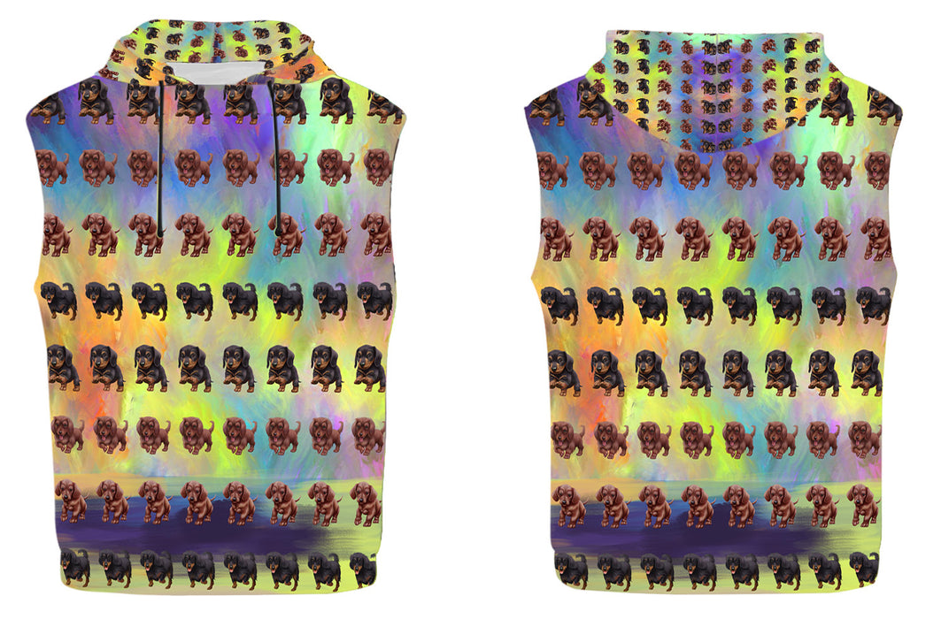 Paradise Wave Dachshund Dogs All Over Print Sleeveless Women's Hoodie