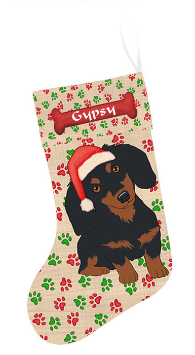 Pet Name Personalized Christmas Paw Print Corgi Dogs Stocking