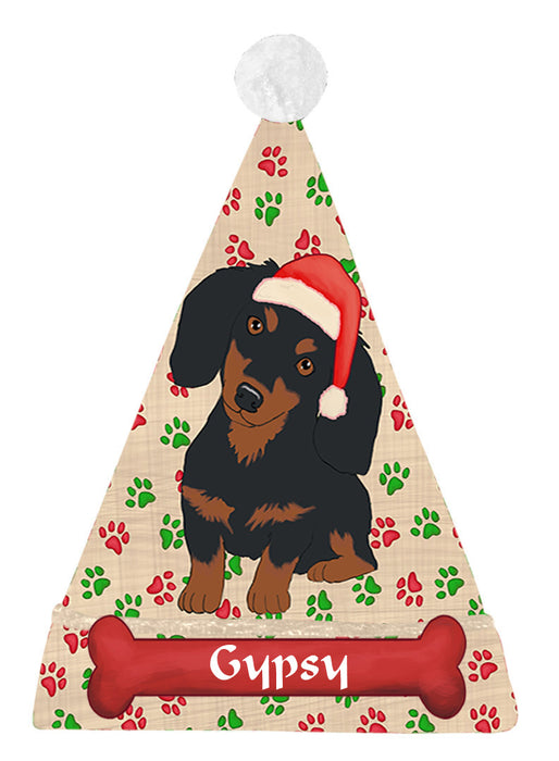 Pet Name Personalized Christmas Paw Print Corgi Dogs Santa Hat