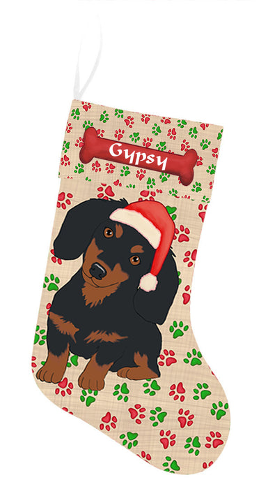 Pet Name Personalized Christmas Paw Print Corgi Dogs Stocking