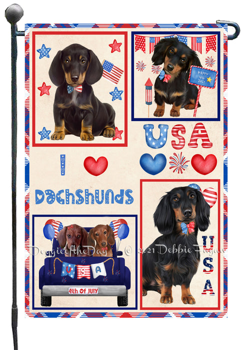 4th of July Independence Day I Love USA Dachshund Dogs Garden Flag GFLG66895