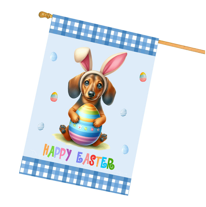 Dachshund Dog Easter Day House Flags with Multi Design - Double Sided Easter Festival Gift for Home Decoration  - Holiday Dogs Flag Decor 28" x 40"