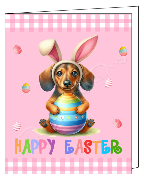 Dachshund Dog Easter Day Greeting Cards and Note Cards with Envelope - Easter Invitation Card with Multi Design Pack