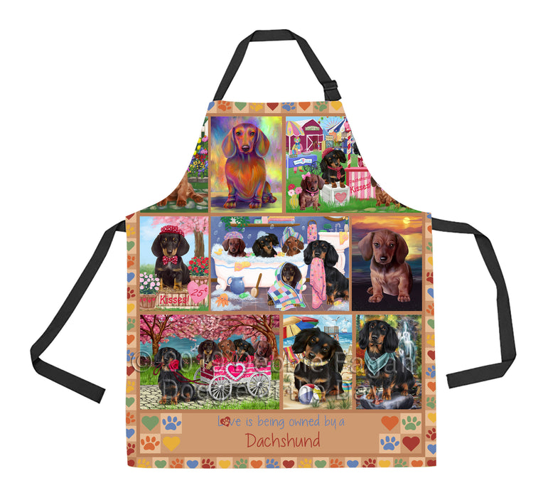 Love is Being Owned Dachshund Dog Beige Apron