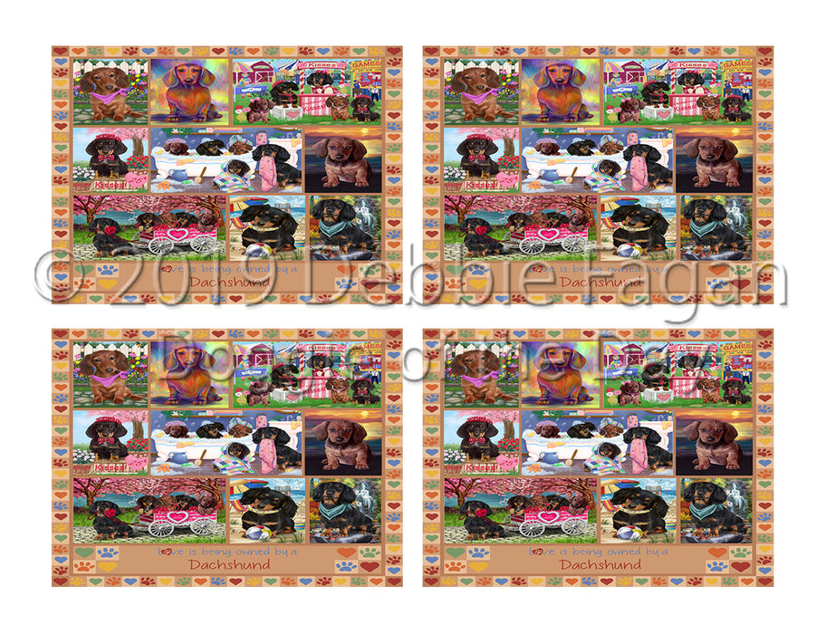 Love is Being Owned Dachshund Dog Beige Placemat