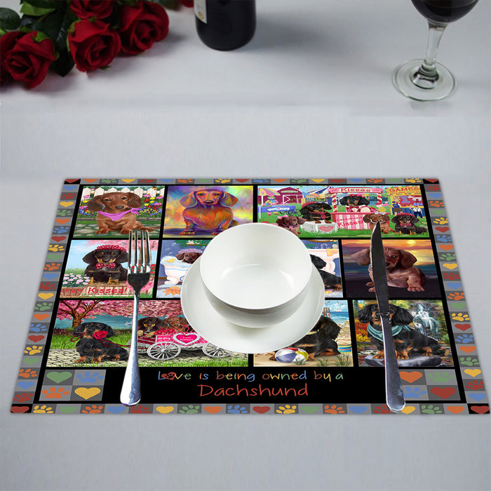 Love is Being Owned Dachshund Dog Grey Placemat