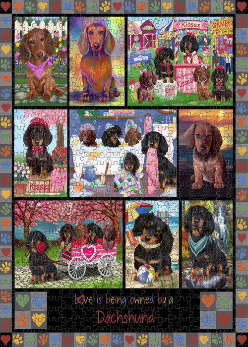 Love is Being Owned Dachshund Dog Grey Puzzle with Photo Tin PUZL98416