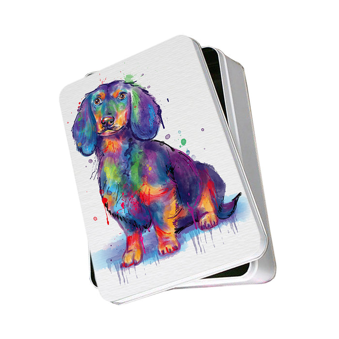 Watercolor Dachshund Dog Photo Storage Tin PITN57027